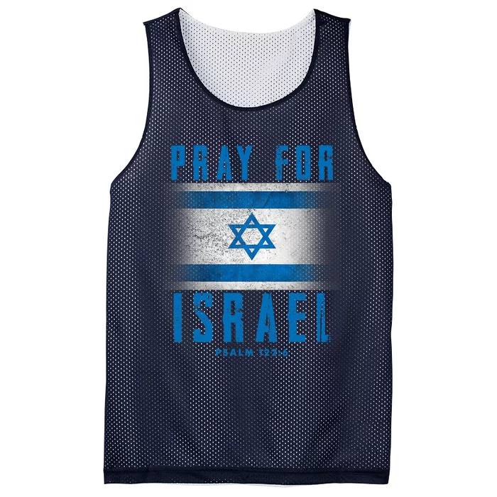 Pray For Israel Psalm 122 6 Israel Flag Mesh Reversible Basketball Jersey Tank