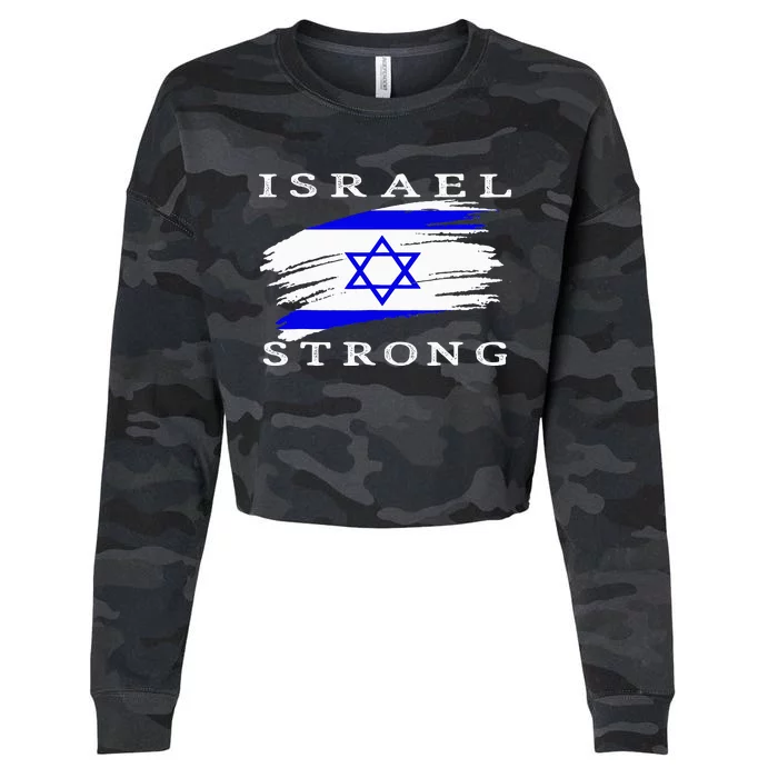 Pray For Israel Israel Strong Cropped Pullover Crew