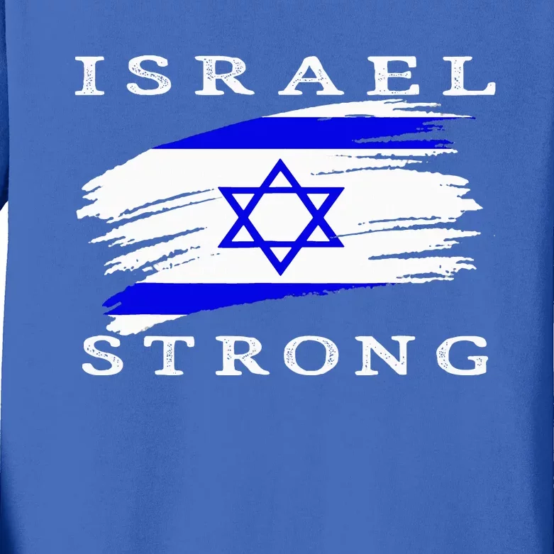 Pray For Israel Israel Strong Kids Long Sleeve Shirt