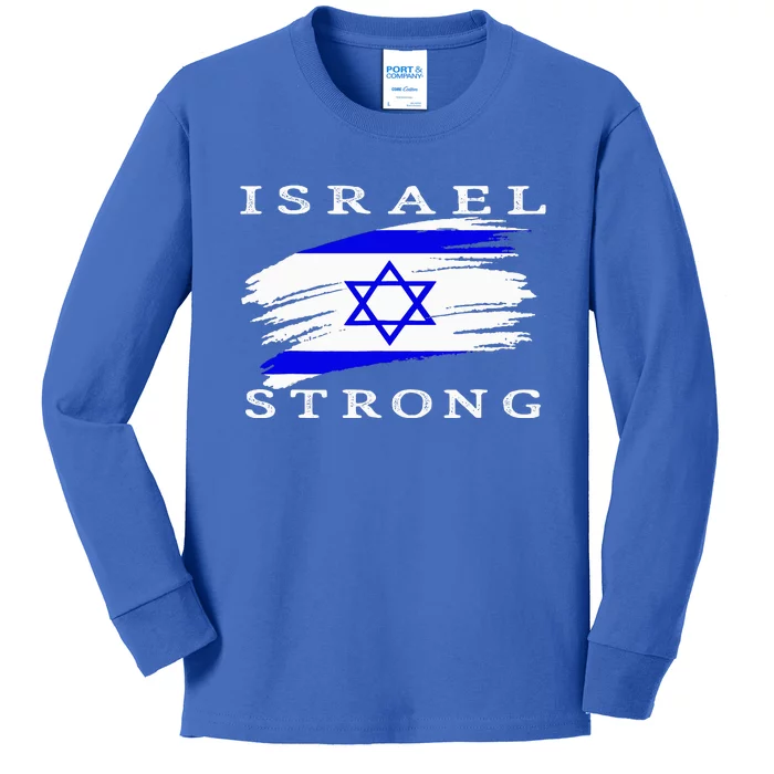 Pray For Israel Israel Strong Kids Long Sleeve Shirt