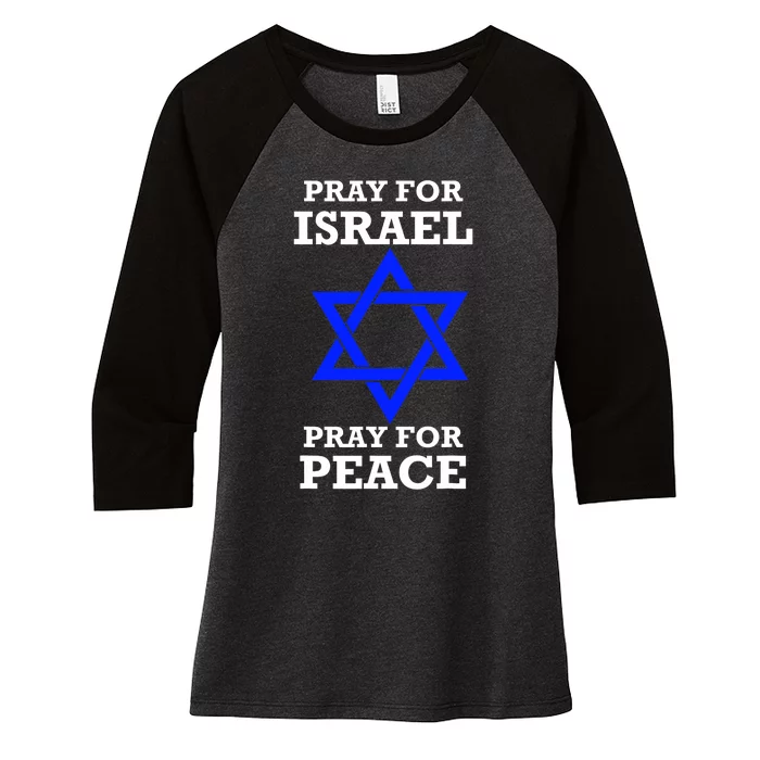 Pray For Israel Peace Women's Tri-Blend 3/4-Sleeve Raglan Shirt