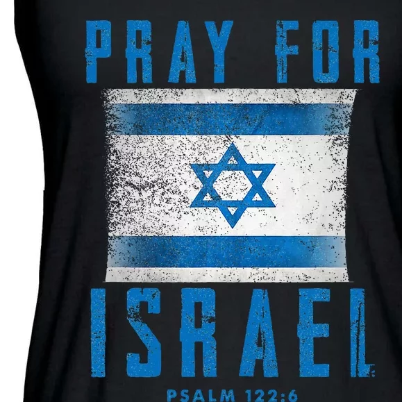 Pray for Israel Psalm 122 6 Israel Flag Ladies Essential Flowy Tank