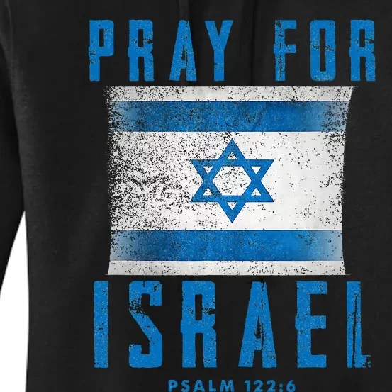 Pray for Israel Psalm 122 6 Israel Flag Women's Pullover Hoodie