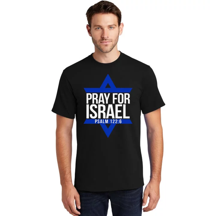 Pray For Israel Jewish Star Tall T-Shirt