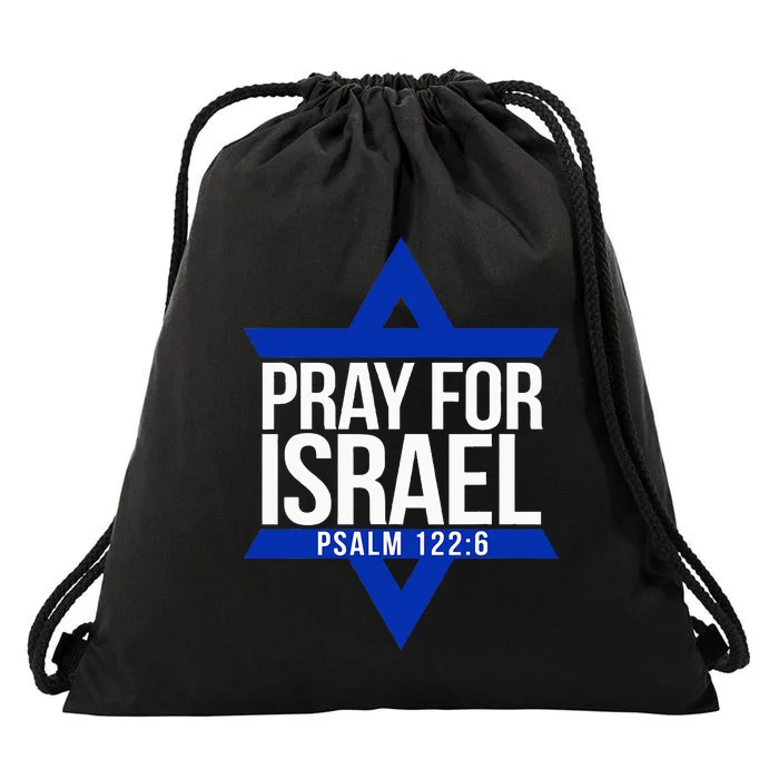 Pray For Israel Jewish Star Drawstring Bag