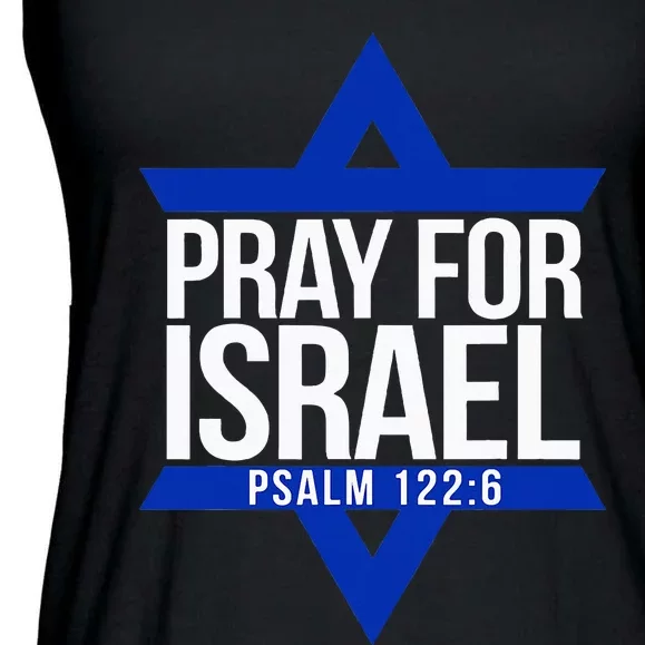 Pray For Israel Jewish Star Ladies Essential Flowy Tank