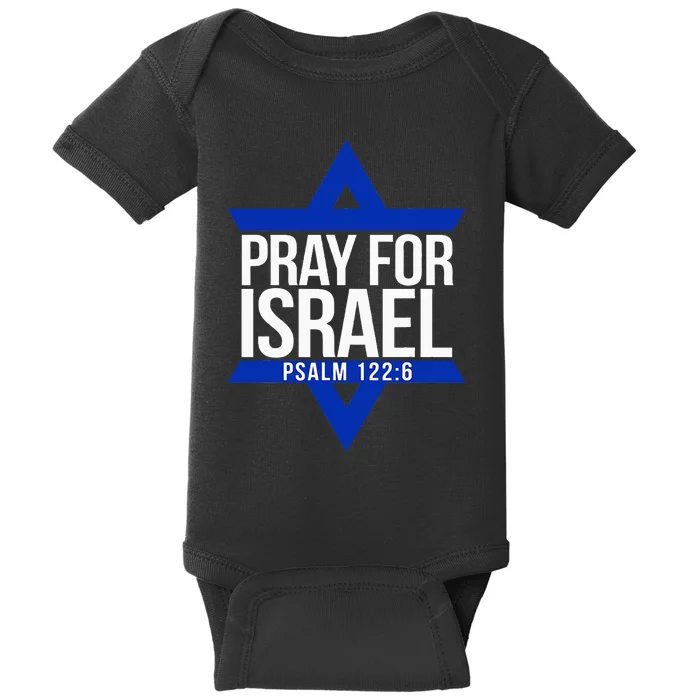 Pray For Israel Jewish Star Baby Bodysuit