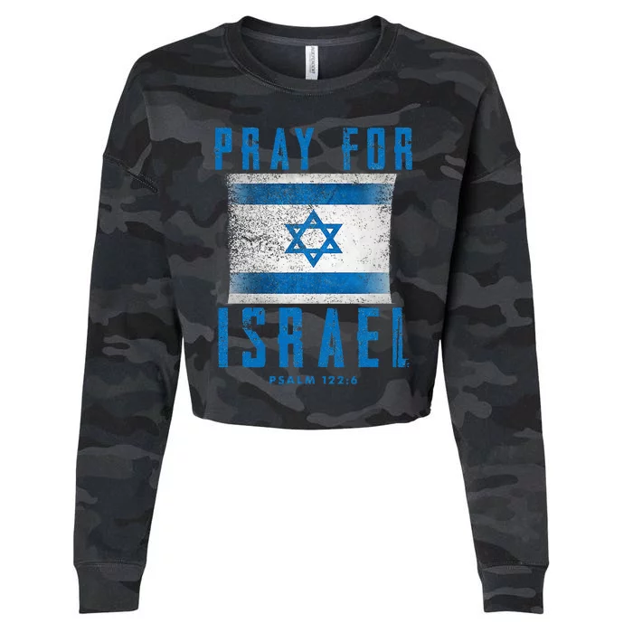 Pray for Israel Psalm 122 6 Israel Flag Cropped Pullover Crew