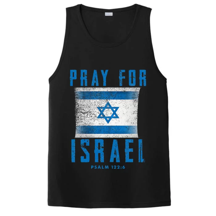 Pray for Israel Psalm 122 6 Israel Flag Performance Tank