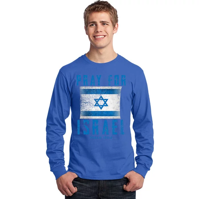 Pray for Israel Psalm 122 6 Israel Flag Tall Long Sleeve T-Shirt