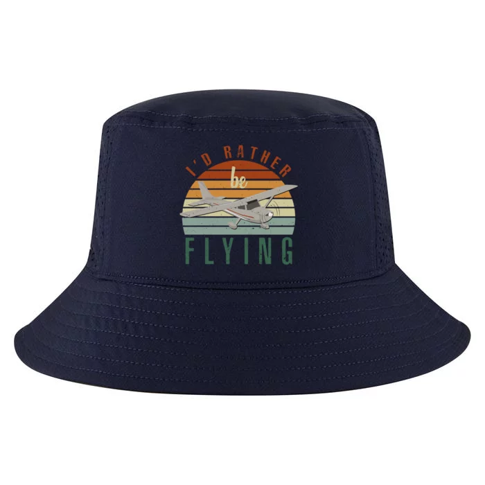 Pilot Fly I'd Rather Be Flying Airplane Decor Pilot Gear Gift Cool Comfort Performance Bucket Hat