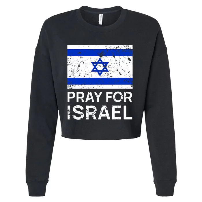 Pray For Israel Praying For Israeli Flag Cropped Pullover Crew