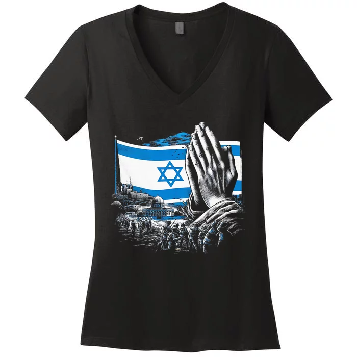 Pray for Israel Women's V-Neck T-Shirt