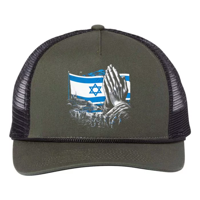 Pray for Israel Retro Rope Trucker Hat Cap