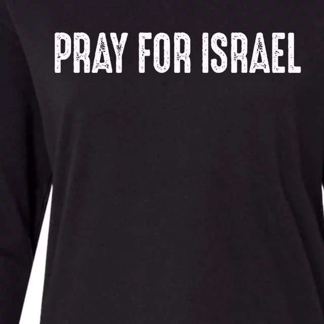 Pray For Israel Womens Cotton Relaxed Long Sleeve T-Shirt