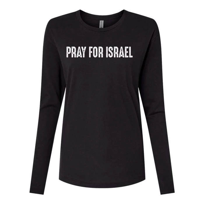 Pray For Israel Womens Cotton Relaxed Long Sleeve T-Shirt