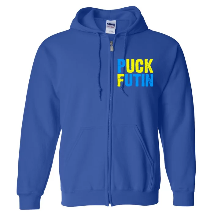 Puck Futin I Stand With Ukraine Lover Ukrainian Flag Funny Gift Full Zip Hoodie