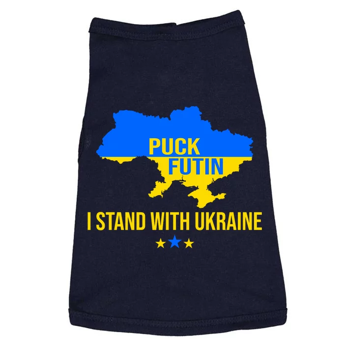 Puck Futin I Stand With Ukraine Support Flag Doggie Tank