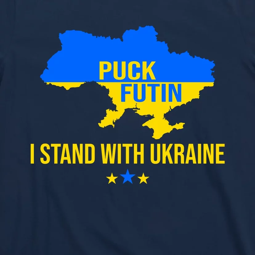 Puck Futin I Stand With Ukraine Support Flag T-Shirt
