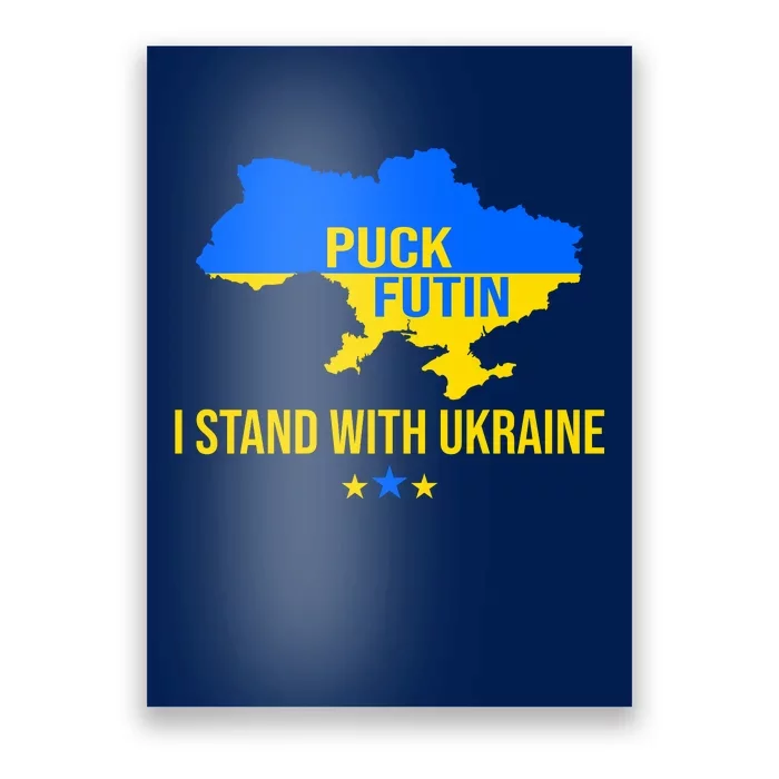 Puck Futin I Stand With Ukraine Support Flag Poster