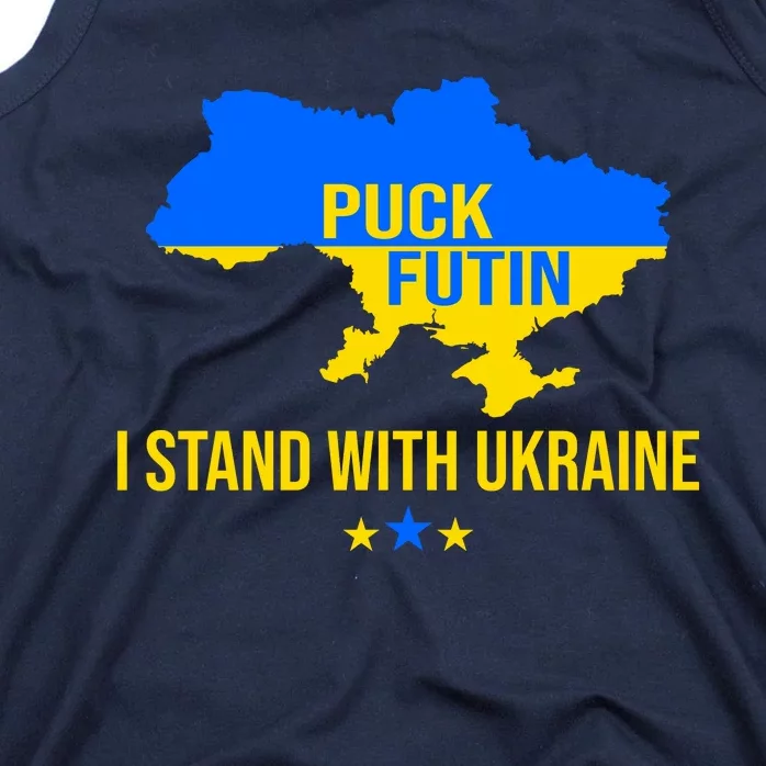 Puck Futin I Stand With Ukraine Support Flag Tank Top