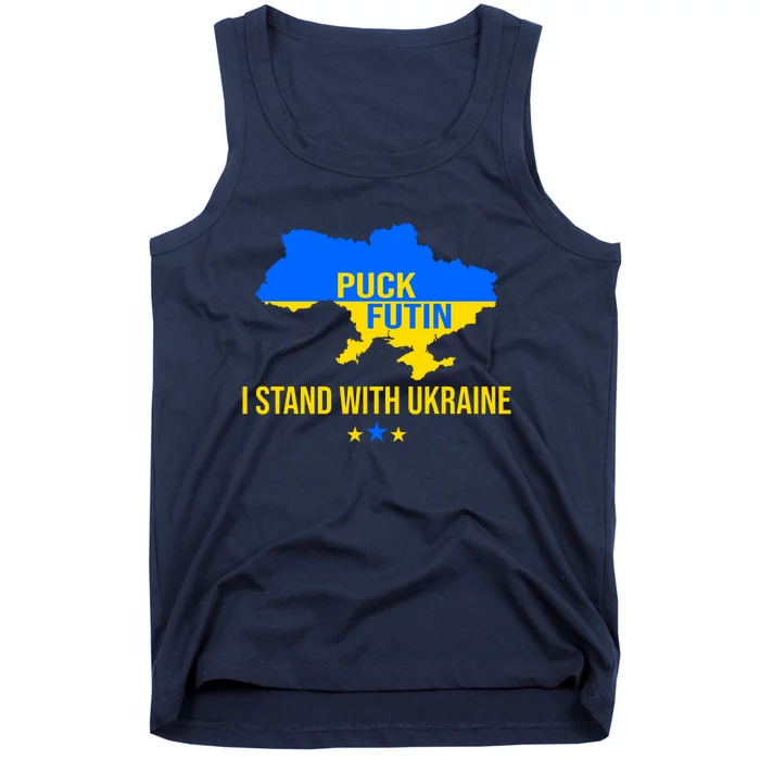 Puck Futin I Stand With Ukraine Support Flag Tank Top