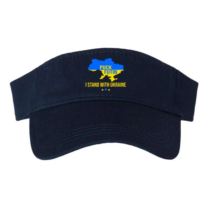 Puck Futin I Stand With Ukraine Support Flag Valucap Bio-Washed Visor