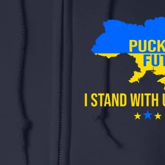 Puck Futin I Stand With Ukraine Support Flag Full Zip Hoodie