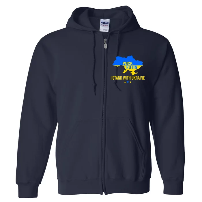 Puck Futin I Stand With Ukraine Support Flag Full Zip Hoodie