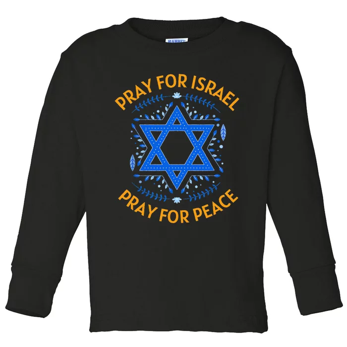 Pray For Israel Peace Toddler Long Sleeve Shirt