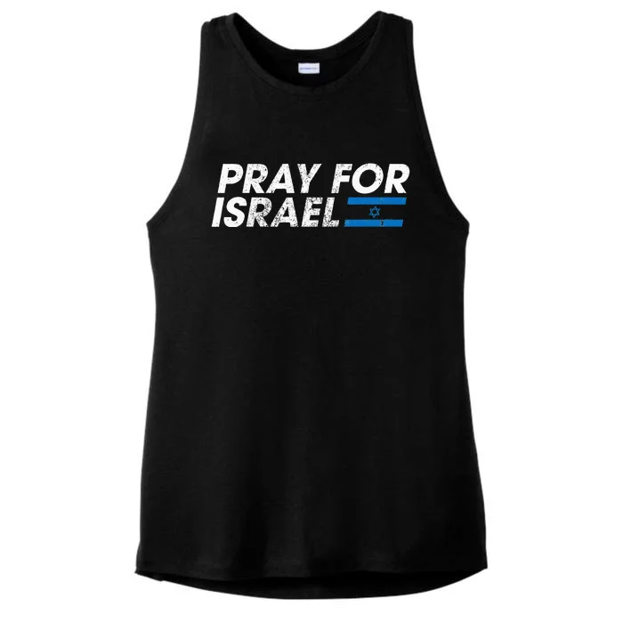 Pray for Israel Psalm 122 6 Israel Flag Christian Inspiring Ladies Tri-Blend Wicking Tank