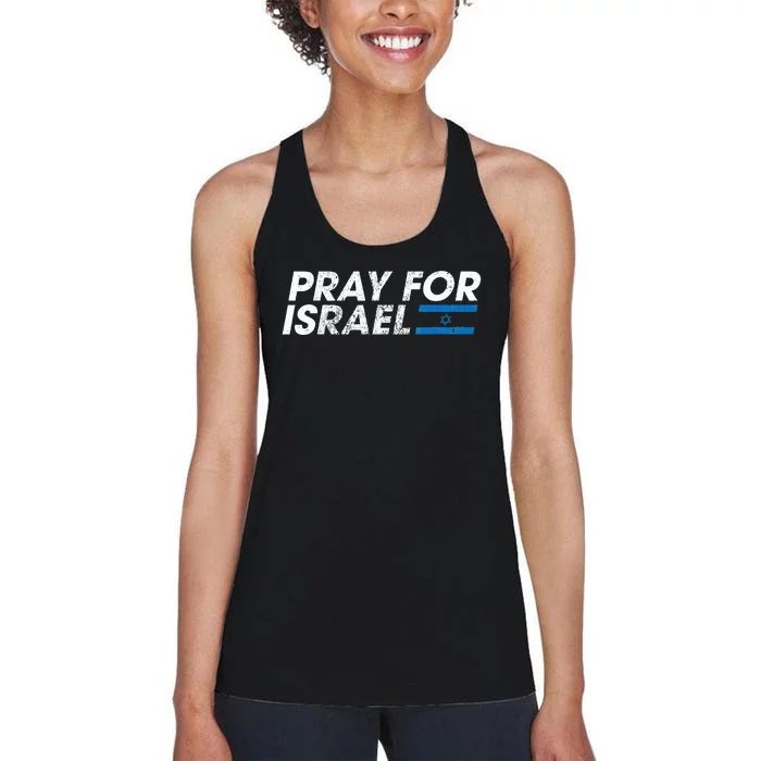 Pray for Israel Psalm 122 6 Israel Flag Christian Inspiring Women's Racerback Tank