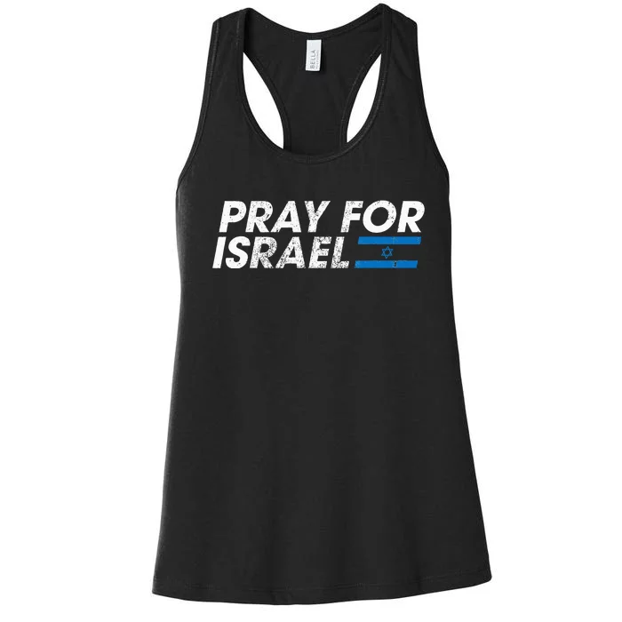 Pray for Israel Psalm 122 6 Israel Flag Christian Inspiring Women's Racerback Tank