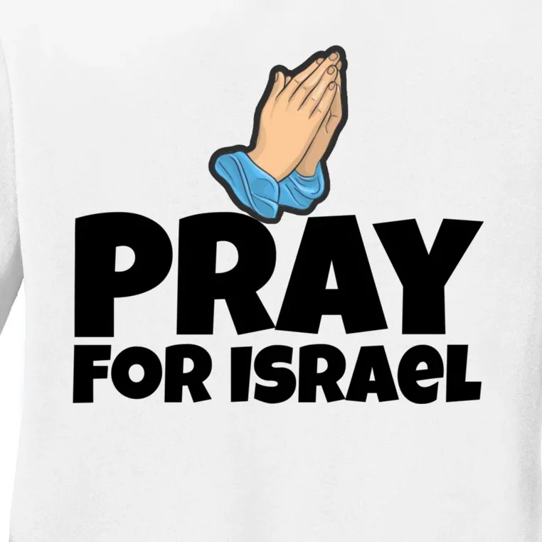 Pray For Israel Ladies Long Sleeve Shirt