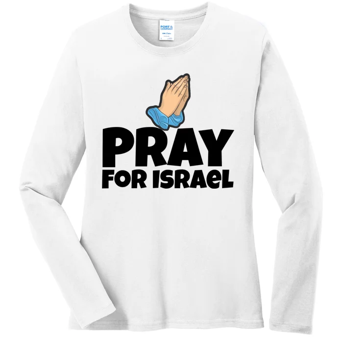 Pray For Israel Ladies Long Sleeve Shirt