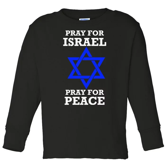 Pray For Israel Peace Toddler Long Sleeve Shirt