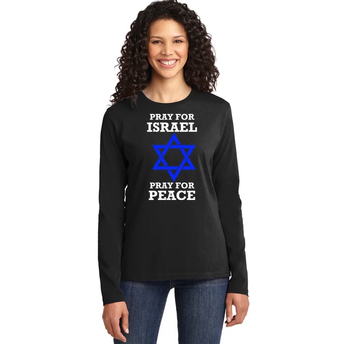 Pray For Israel Peace Ladies Long Sleeve Shirt