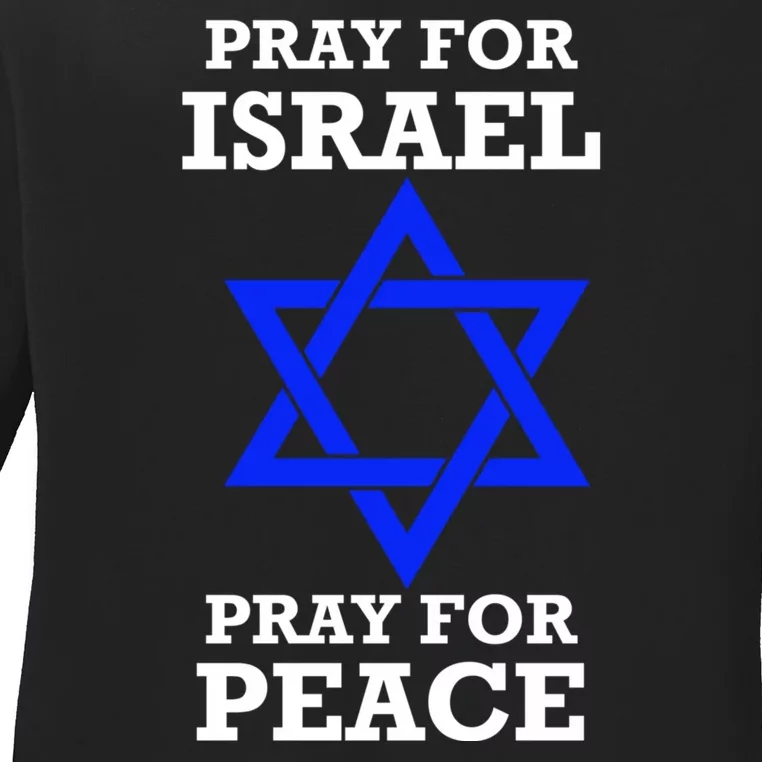 Pray For Israel Peace Ladies Long Sleeve Shirt