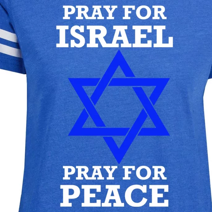 Pray For Israel Peace Enza Ladies Jersey Football T-Shirt