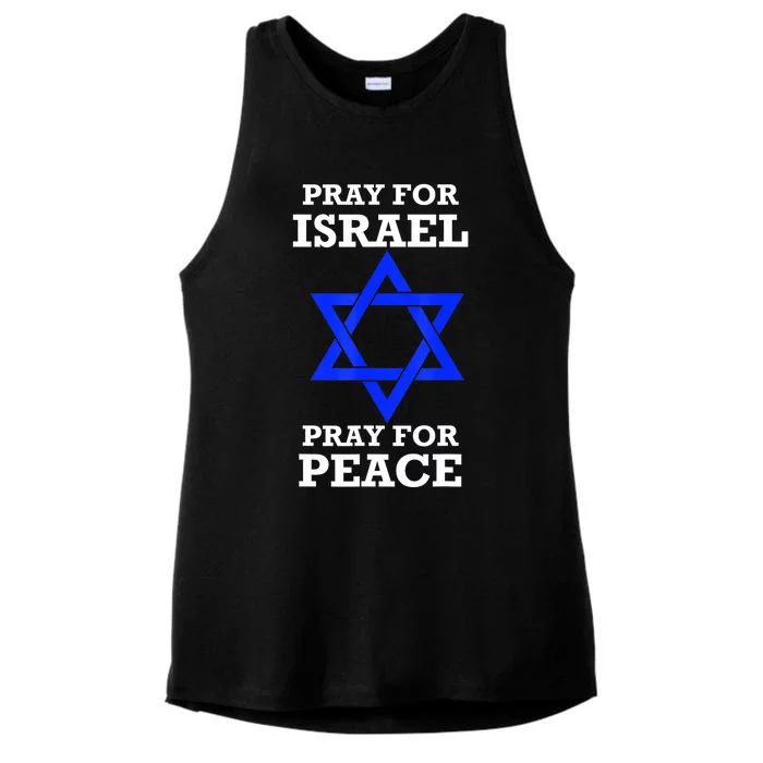 Pray For Israel Peace Ladies Tri-Blend Wicking Tank