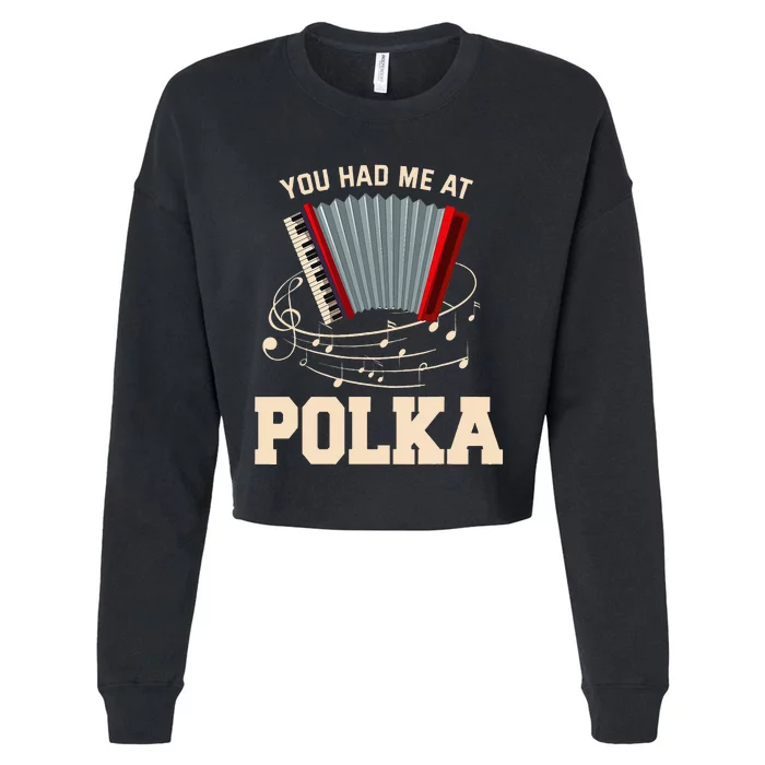 Polka Funny I Love Polka Music Polka Lover Gift Cropped Pullover Crew