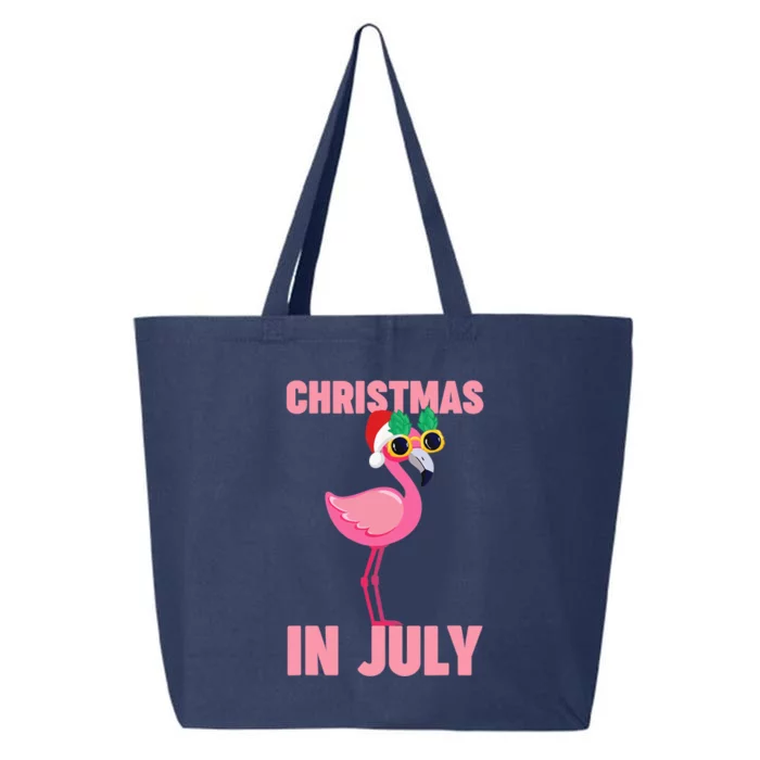 Pink Flamingo in Santa Hat Christmas In July Girl 25L Jumbo Tote