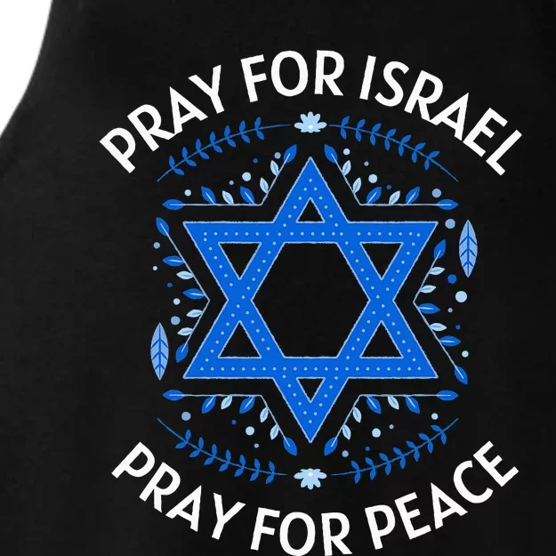 Pray For Israel Peace funny israel pride Ladies Tri-Blend Wicking Tank