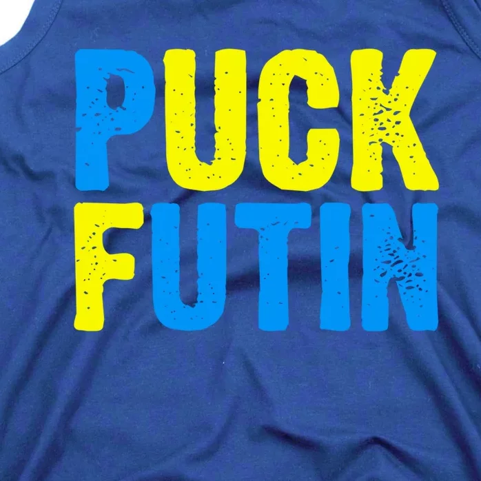 Puck Futin I Stand With Ukraine Lover Ukrainian Flag Cool Gift Tank Top