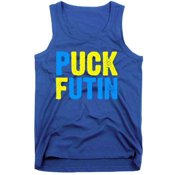 Puck Futin I Stand With Ukraine Lover Ukrainian Flag Cool Gift Tank Top