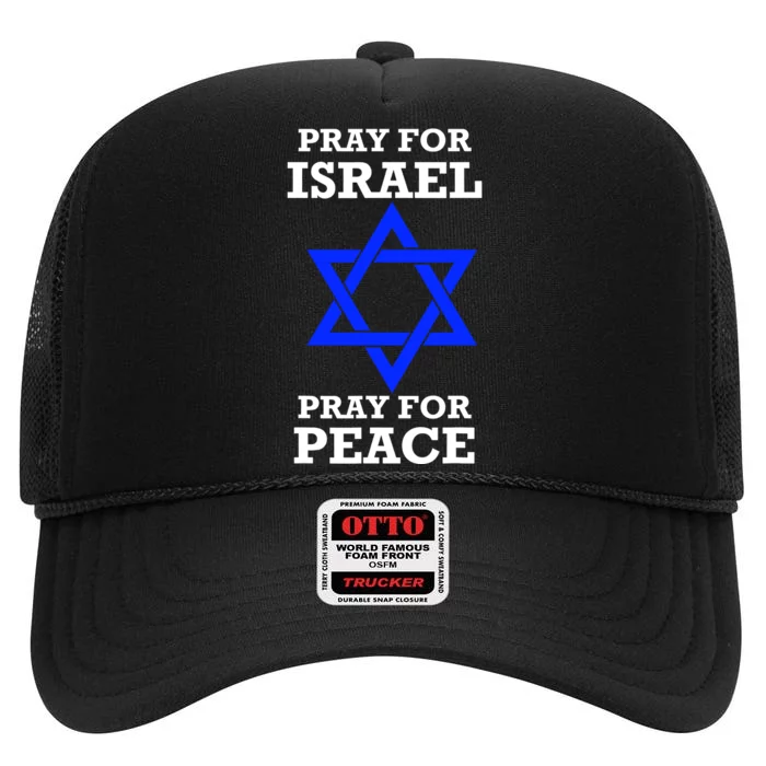 Pray For Israel Peace High Crown Mesh Trucker Hat