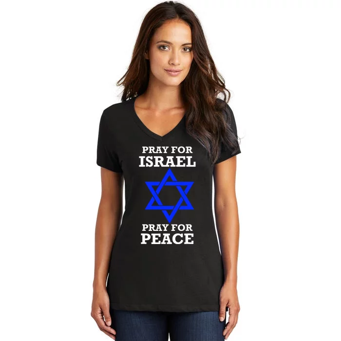 Pray For Israel Peace Women's V-Neck T-Shirt