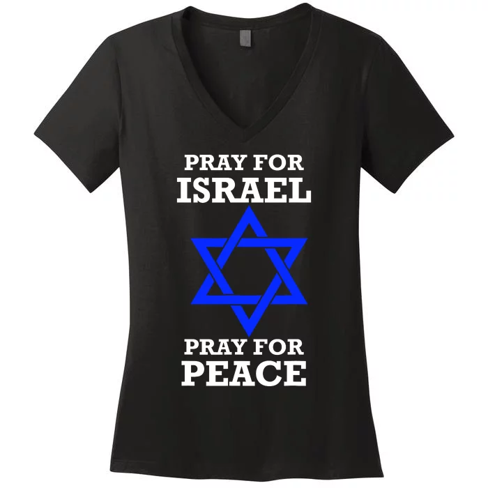 Pray For Israel Peace Women's V-Neck T-Shirt