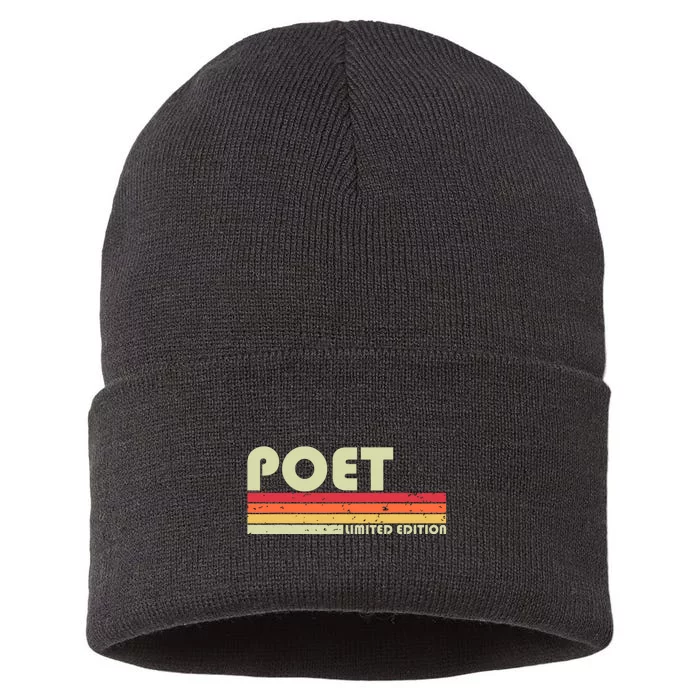 Poet Funny Job Title Profession Birthday Worker Idea Sustainable Knit Beanie