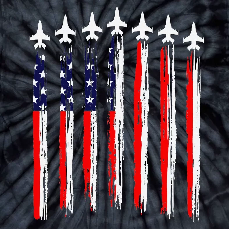 Patriotic Fighter Jets 4th Of July Pride Tie-Dye T-Shirt